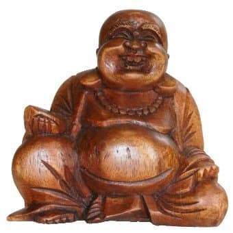 Happy Buddha wood statue 10 cm