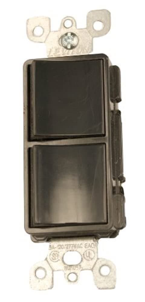 Leviton 15 Amp, 120/277 Volt, Decora Single-Pole / 3-Way AC Combination Switch, Commercial Grade, Grounding, 5641-E, Black