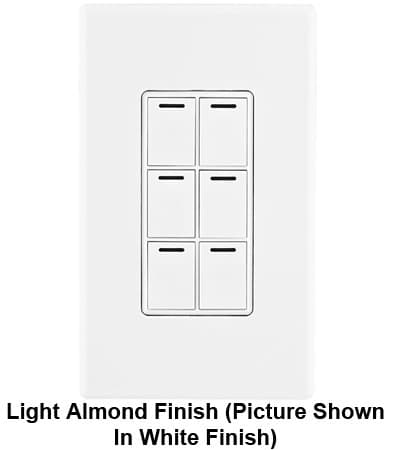 Control4 C4-KP6-Z-LA Wireless 6-Button Keypad- Light Almond