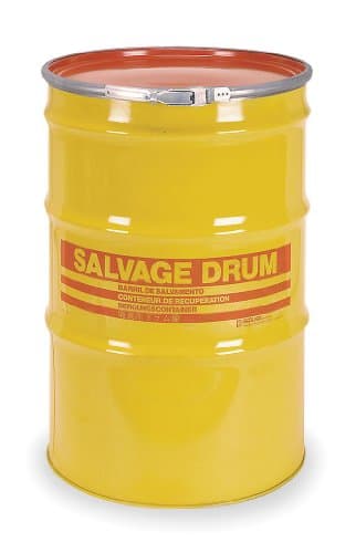 Salvage Drum, Open Head, 20 gal., Yellow