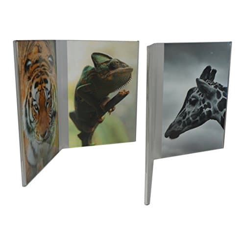 Nicom 2-Pack Vertical Angled Photo Frame Displays (4x6), Clear Acrylic Plastic for Bedstand, Living Room or Office (Set of 2 Frames)