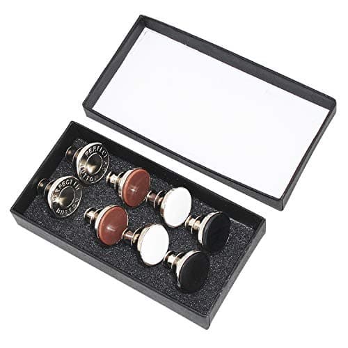 JINXINCHENG 8 pcs Buttons Replacement Instant Pants Button Replacement Jean Button No Sew Needed Pants Corduroy Skirt Skinny Jeans Jeggings, Easy Clip Snap Tack Metal Button in 4 Designs