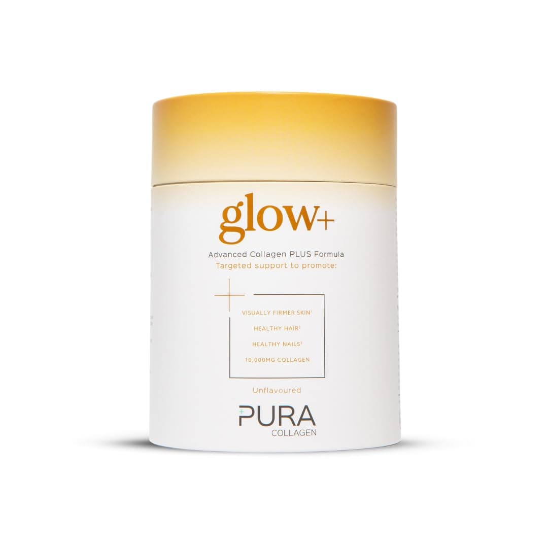 Glow+ Powdered Supplement | 10,000mg Hydrolysed Collagen Peptides with Hyaluronic Acid, Biotin, Vitamins & Minerals for Skin, Hair & Nails – 28 Servings, 284g