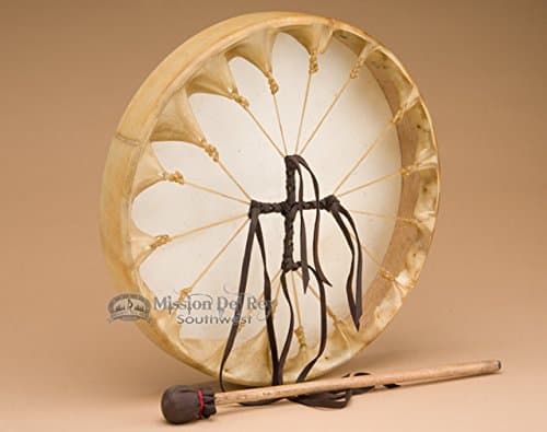 Native American Deer Hide Hoop Drum 12" -Cherokee