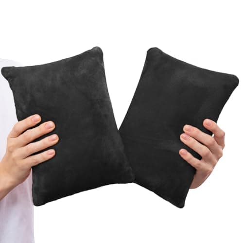 1 MIDDLE ONE 2 Pack Small Pillow, Memory Foam Mini Pillow 11 X 7 Inches for Travel, Sleeping, Nap and Neck, Knee, Lumbar Support, Tiny Cushion for Pet, Dogs (Black)