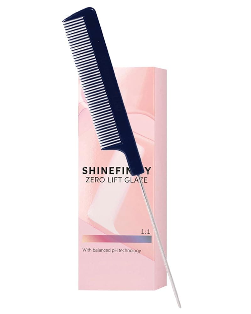 Shinefinity Zero Lift Glaze 08/0 Medium Light Blonde Natural Demi-Permanent Hair Color 2oz and M Hair Designs Tail Comb (Bundle)