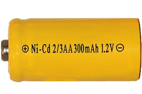 8 X 2/3 Aa 300 Mah Nicd Batteries - Button Top (For Solar Lights)