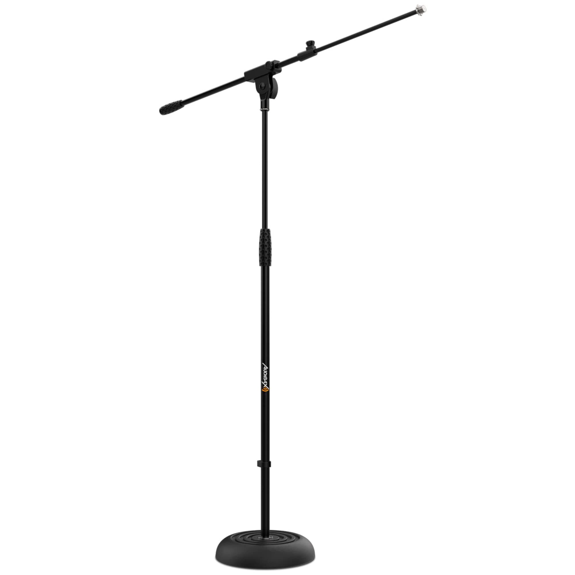 AudibaxBase 10 Adjustable Boom Floor Microphone Stand with Round Base