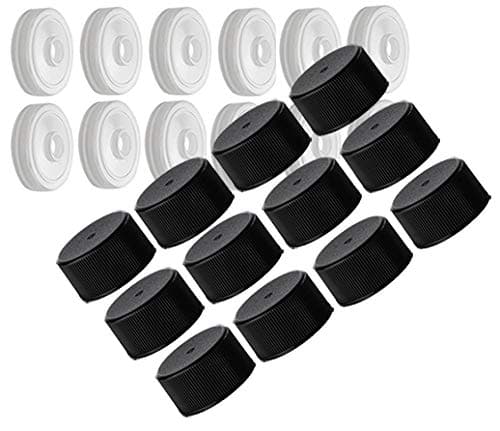 24/414 Plastic CT Cap w/Dripper Orifice Reducer, for 5 oz. Woozy Bottle (Pack of 12) (Black)