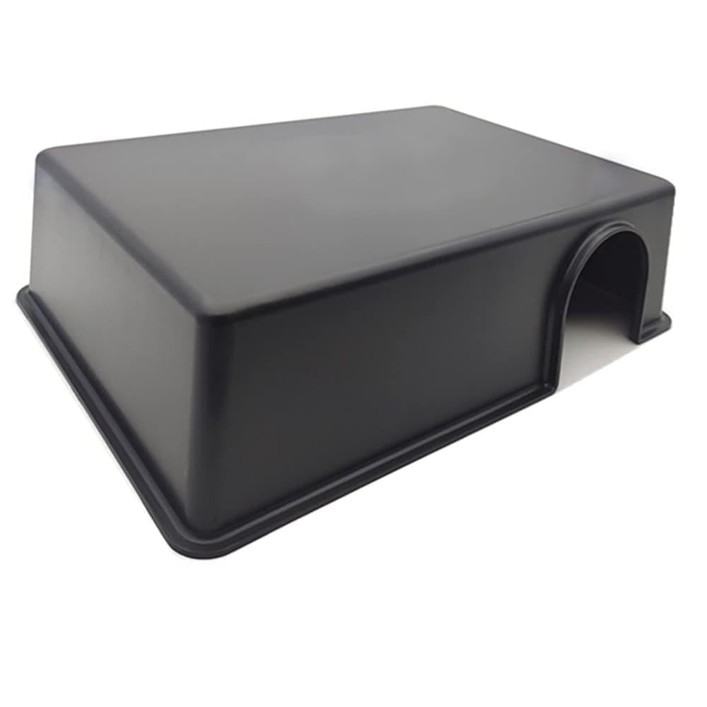 TERRIFI Large Reptile Hideout Box, Suitable for Lizard Leopard Gecko Snakes and Ball Python, Shrimp, Chameleon, Tortoise, Frog House (Medium, Black)