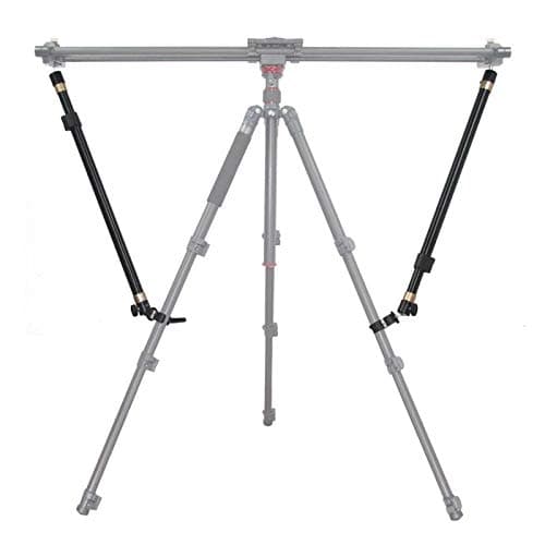 MULIOCEAN Camera Slider Support Arm(2 Arms in), Tripod Stability Arm/Rods for Increasing Stability in Aluminum Alloy, Extendable Poles for Camera Slider Rail Track with C Clamps and Ballhead