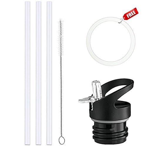 Greant Sport Flask Straw Replacement Lid - Compatible with Hydro Bottle Standard Mouth Flask 12 oz, 18oz, 21oz, 24oz (Black - Deluke)