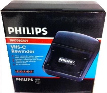 PHILIPS (for Compact CAMCORDERS ONLY VHS-c (Compact VHS Tape) rewinder. Helps Prolong Your Camcorder Life. Rewinds Tapes in Two Minutes. Auto Shut Off.