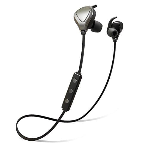 KINGWorld Bluetooth Headset, 4.1 Wireless Earbuds in-Ear Sweatproof Sport Bluetooth Headphones with Mic for iPhone Samsung and Android Cell Phone(Gray&Black)