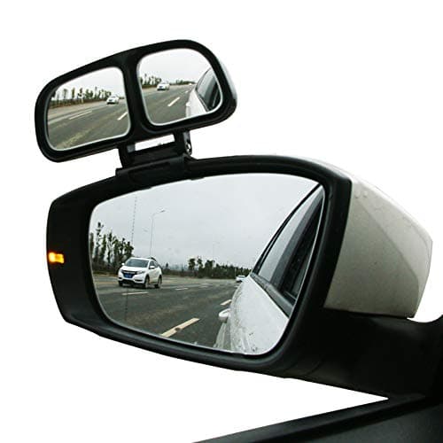 Plastic Housing Auto Auxiliary Blind Spot Mirror Car Side-Angle Side-View Double Mirror 1 Piece (Right, Silver)