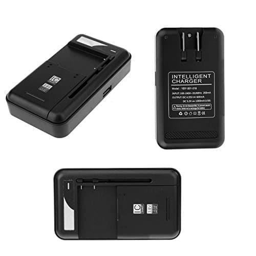 Sfmn Compatible/Replacement for Universal Battery Charger with USB Output Port for 3.8V High-Voltage Battery for Samsung Galaxy S5 S2 S3 S4 J5, Note 4 3 2, Edge, LG Optimus G4 G3 G2 (Black)