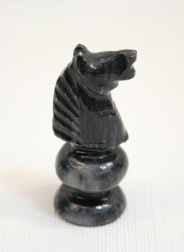 Chess Knight Replacement Playing Piece Black Onyx Stone