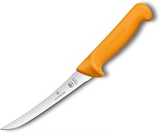 "Swibo" Boning Knife with Curved Blade, Stainless Steel, Yellow, 16 x 5 x 5 cm
