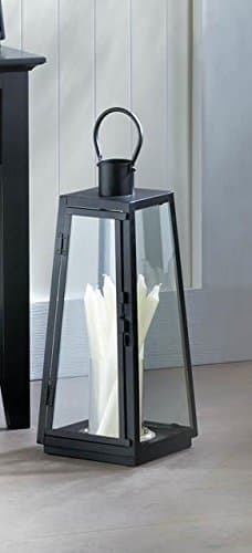 Candleholders Lanterns Large Black Angular Frame Exploration Candle Lantern Centerpiece