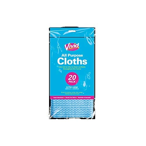 20 Pack All Purpose Cloths Extra Large 320mm x 320mm Cleaning Hygienic Catering