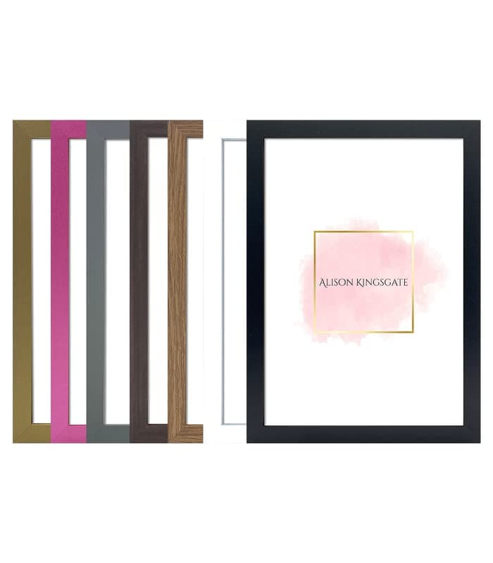 Alison Kingsgate Elegant Sleek White A3 Frame Size (29.7 x 42cm) - Flat Classic Design White A3 Picture Frame with Safe Perspex Front & Wall Hanging Hooks - British Handmade Décor Frames