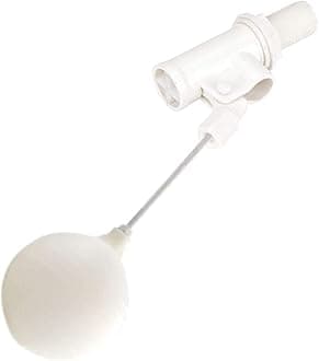 Ennius PVC Ball Cock Set with Aluminum Rod and Ball, Durable Water Float Ballcock Valve for Flush Tank, Toilet Accessory for Home (White Colour).