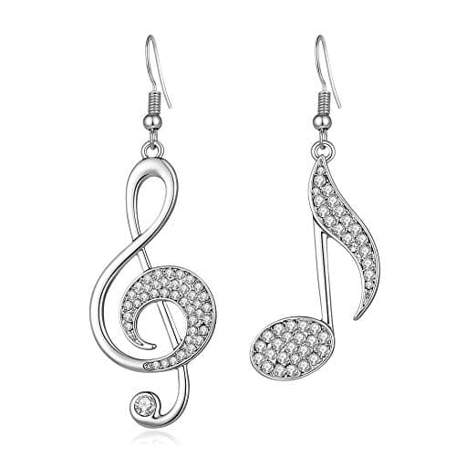 BIRSTONETreble Eighth Music Clef Note Fish Hook Dangle Earrings