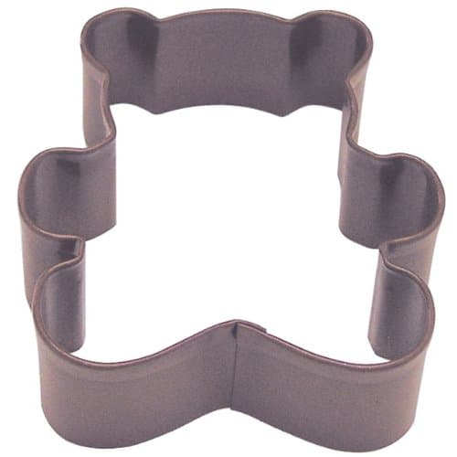 Teddy Bear Brown Poly Resin Coated Tin Cookie Cutter 3"