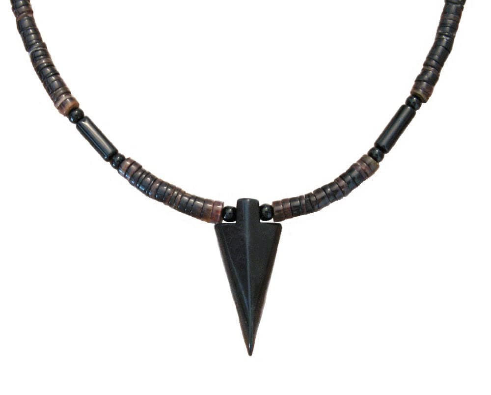 Black Jasper Arrowhead Pendant Necklace