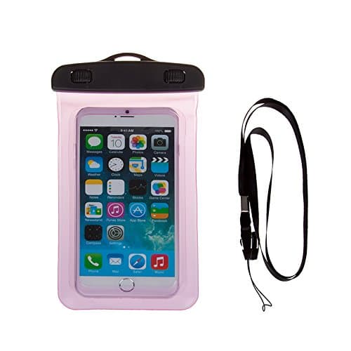 Waterproof Underwater Dry Case Pouch Bag for iPhone 6 Plus, iPhone 6, Samsung Note 2, Samsung Note 3. Suitable for Swimming, Biking, Hiking, Skiing, Fishing, Kayaking and Other Outdoor Activities and Travels - IPX8 Certified, Safe & Reliable (Pink)