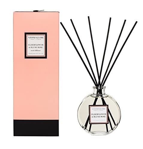 Stoneglow Elderflower & Blush Rose 140ml reed diffuser in beautiful Modern Classics gift box