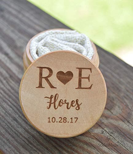 Keepsake Ring Box for Wedding Ceremony - Personalized - Ring Bearer Pillow Alternative - Ring Storage