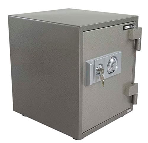 Mahmayi Secure Sd104A Fire Safe Highly Secure Functional Safe Organiser With Hammertone Paint Finish Dial And Key - W43.5Cm X D46.5Cm X H50.6Cm (Grey) (Dial + Key)