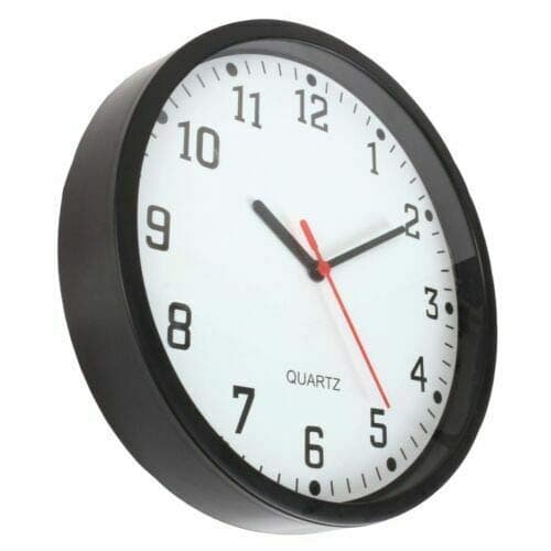 D.A.Y. Republic Large Stylish Wall Clock 23cm 9” Quartz Clock, Easy Readable Big Numbers, Round, Ideal for Living and Dining Room, Bedrooms, Office, Kitchen, Class Room