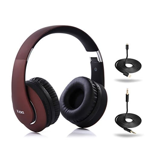 Bluetooth Headphones Over Ear Hatsutec Wired/Wireless Foldable Stereo Headset with FM Radio MP3 Player for Cell Phones/PC/Tablets/TV / MP3 – Built-in Mic, TF Slot, 3.5mm Audio Jack (Wine Red)
