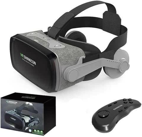 Bnext HD Virtual Reality Headset w/Controller/Gamepad,VR Headsets for iPhone/Android (Smart Glasses, Grey)