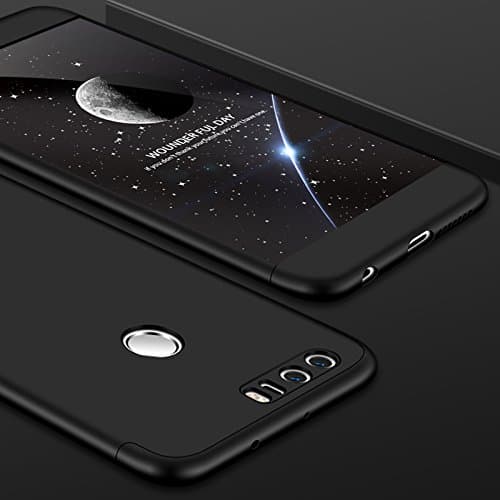 For Honor 8 Case, 360 Degree Full Protection + Ultra Thin Protective Hard PC Shockproof Back Full Cover Case For Huawei Honor 8 (Black)