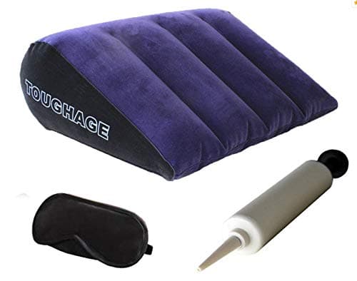 Couple's Bedroom Adventure, Magic Triangle Fun Pillow PVC, Inflatable Flocking Pillow Couple Sex Posture Pad Back Pad