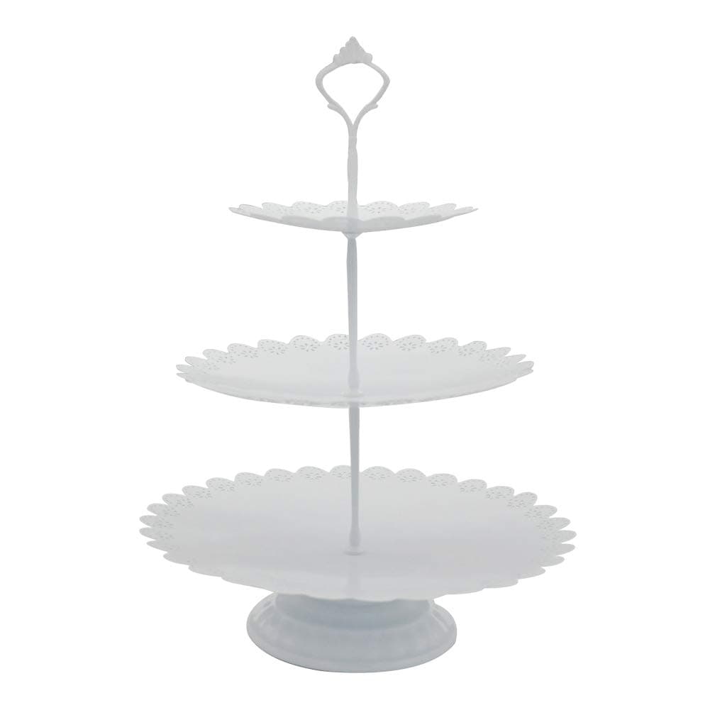 3 Tier Cupcake Stand Holder Iron with Base Fruit Cake Plate Cakes Desserts Fruits Candy Buffet Display Rack for Home Wedding Birthday Party Serving Platter