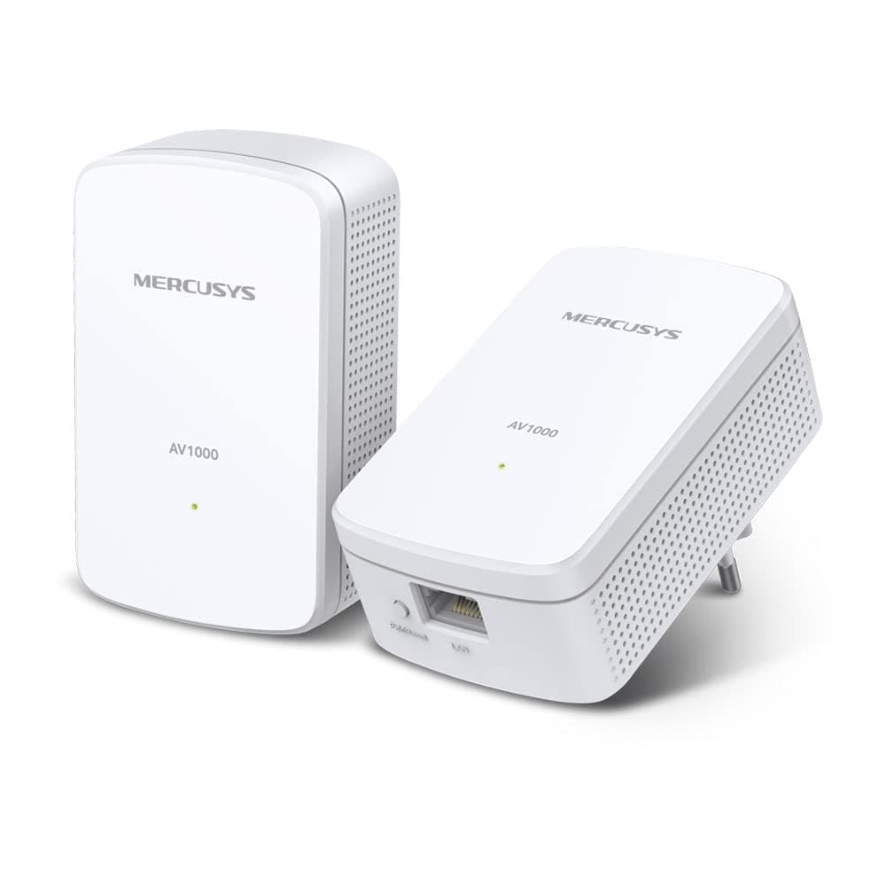 Mercusys TP-Link MP500 Kit Powerline Kit Homeplug AV2 Up to 1000Mbps, 1 Gigabit Port, Plug & Play, Compatible with All Routers, Powerline Technology