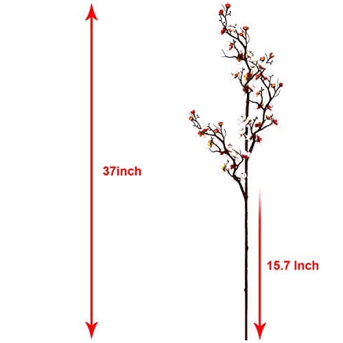 Dolicer 2 Pack Plum Blossom Artificial Flowers Simulation Long Stem Silk Branches Table Decoration Accessories Party Beach Theme Decorations