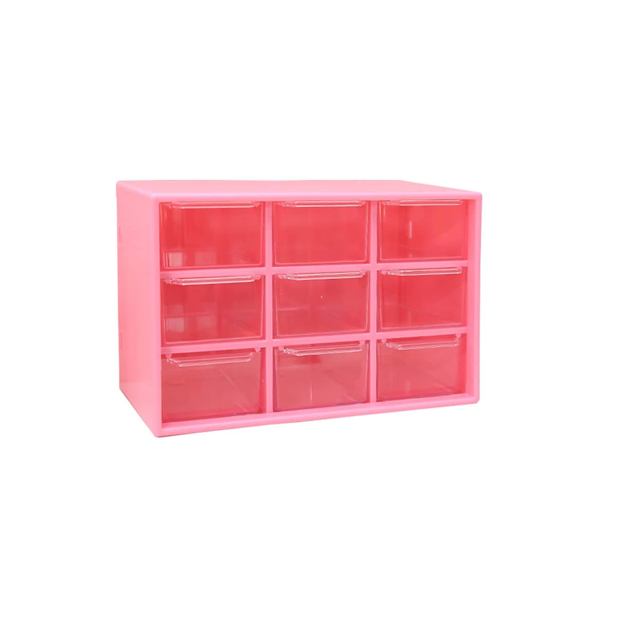 9 Drawer Desktop Storage Box, Portable 9 Drawers Organizer Mini Plastic Cabinets Drawer Jewelry Cosmetic Storage Box For Home Office, Rose Red, 4.1 * 7.1 * 3.9 in