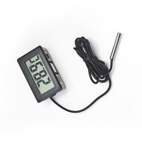 Portable and Easy Use Digital Temperature Meter with Remote Temp Sensor Built-in Design (Black)