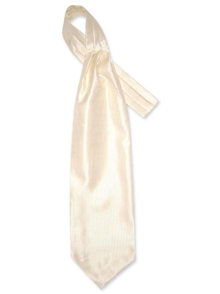 Antonio Ricci ASCOT Solid CREAM Ribbed Pattern Color Cravat Men's Neck Tie
