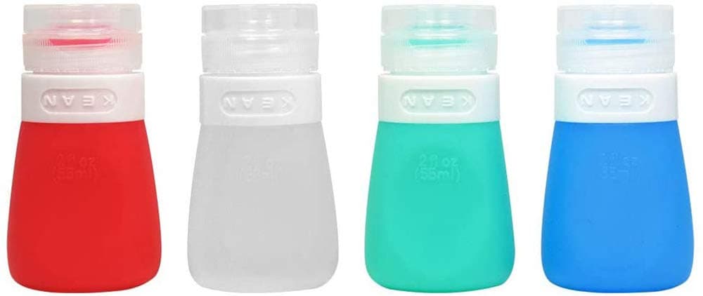 Squeeze Bottle Salad Dressing Container, Dressing to Go for Lunch and Travel, Portable Sauce Leakproof Mini Storage Bottles (Food-Grade Silicone, BPA Free), 55ml (Set of 4)