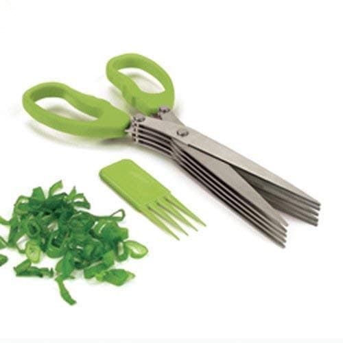 Peyx Multi-Layers Scissors, 5 Blade Shears Scallion Cutter Laver Spices Spice Slicer Shredded Scallion Chive Cutter for Cutting Cilantro Onion Salad Garden