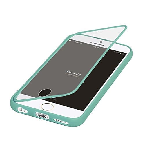 iphone 5s cases MSFancy Colorful TPU Wrap Up Phone Cases with Visible Screen Protector for Apple iPhone 5 / 5s / SE (Mint green)