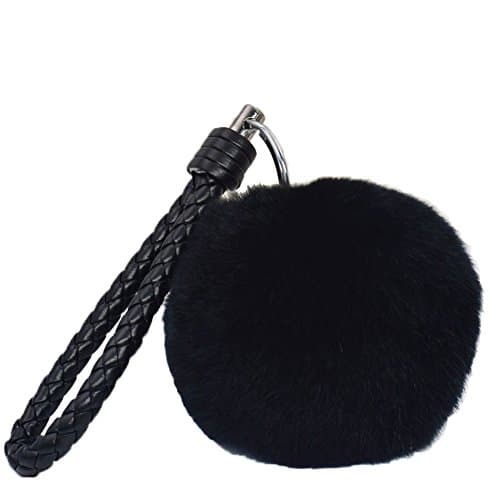 New Soft Pom Pom Rabbit Fur Ball Fluffy Ring Handbag Car Key Chain Bag accessories KeyChain