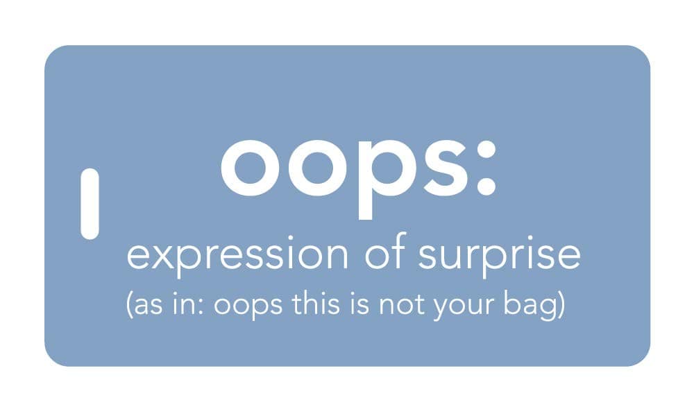 Luggage Tag - oops: expression of surprise