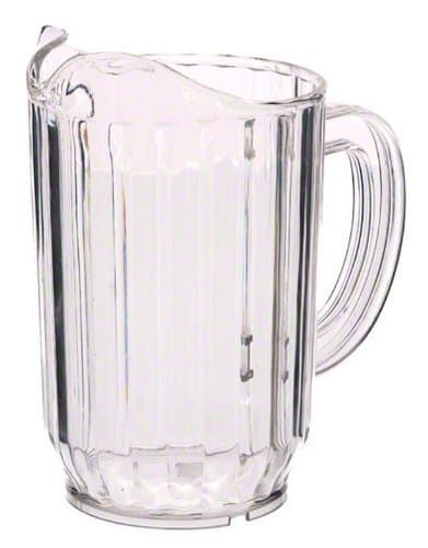 Update International WP-32SC SAN Plastic Water Pitcher, Clear, 6-3/4-Inch, 32-Ounce, Set of 6